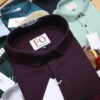 PLAIN WAFFLE SHIRT WINE