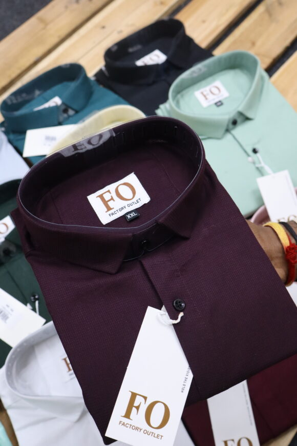 PLAIN WAFFLE SHIRT WINE