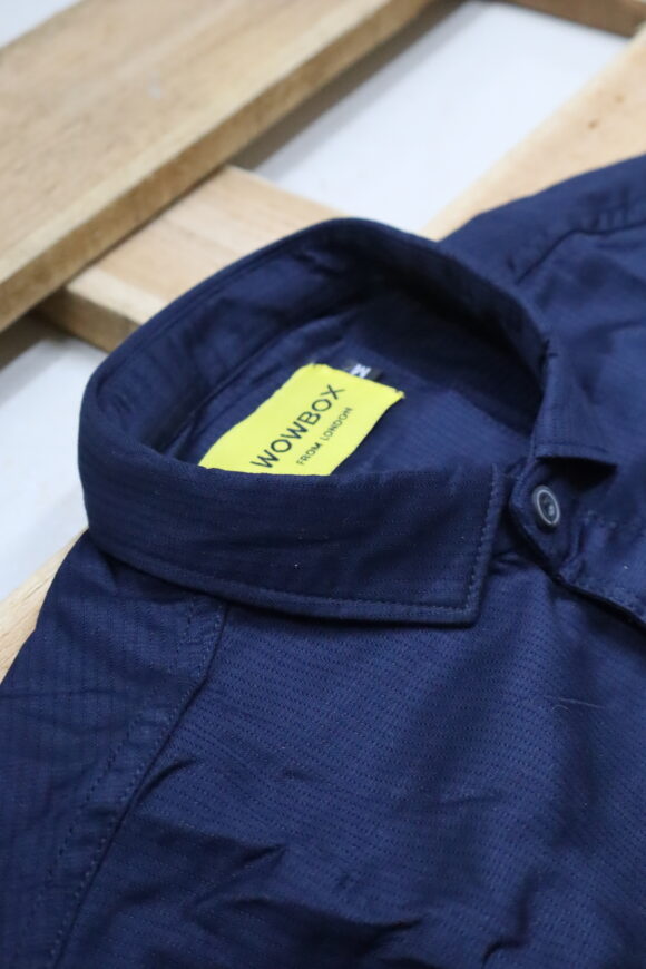 DOUBLE POCKET PLAIN SHIRT NAVY BLUE - Image 2