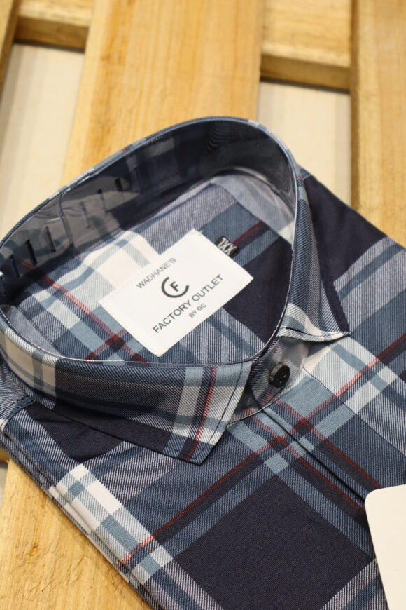 CASUAL  CHEX SHIRTS NAVY BLUE & GRAY - Image 3