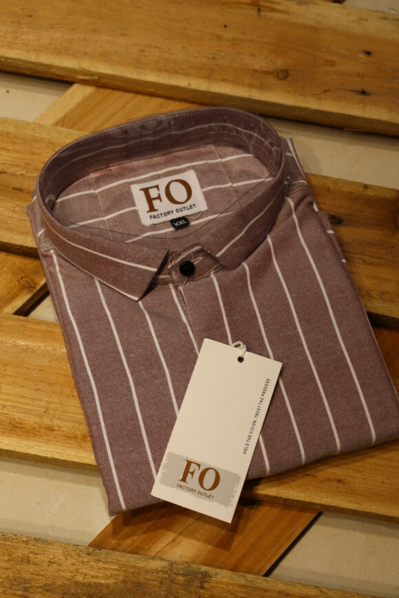 OXFORD VERTICAL LINING SHIRTS PEACH PINK