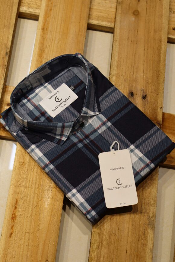CASUAL  CHEX SHIRTS NAVY BLUE & GRAY