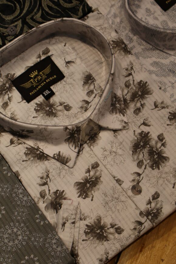 HALF SLEEVE PRINT SHIRTS BIG DARK BROWN