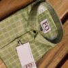 SATIN SOBER PRINT SHIRT 250 OLIVE GREEN
