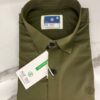 PLAIN IMPORTANT SATIN SHIRT OLIVE GREEN
